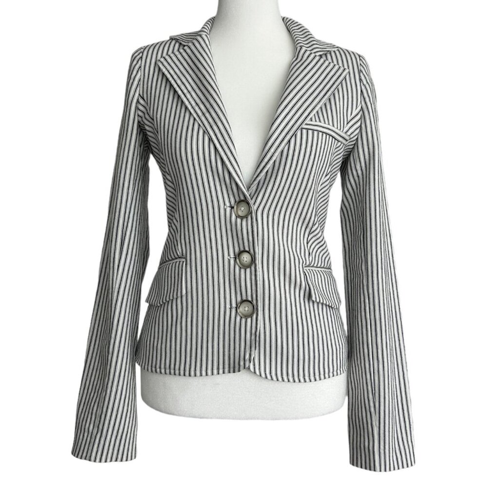 Vintage Rampage Pinstripe Fitted Blazer Y2K Preppy Dark Academia Jacket (S)